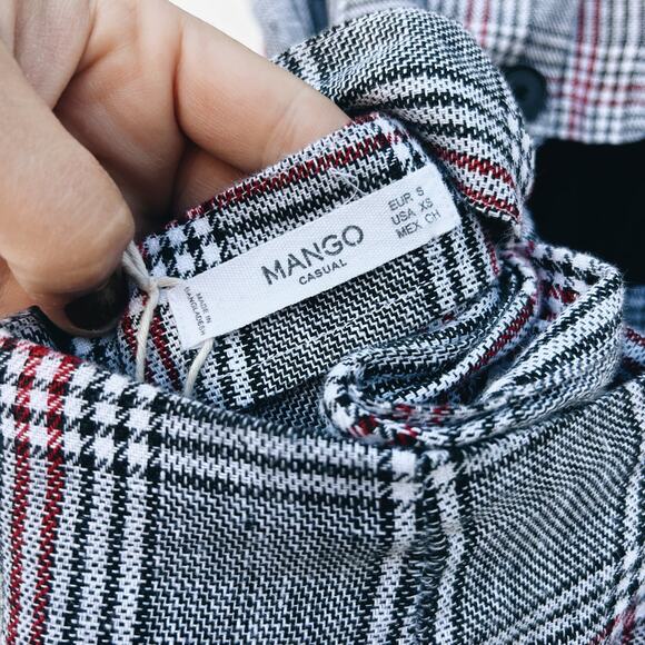 Mango Plaid Check Sleeveless Cut Out Backless Jumpsuit XS Preppy Vest Wide Leg - Picture 12 of 12